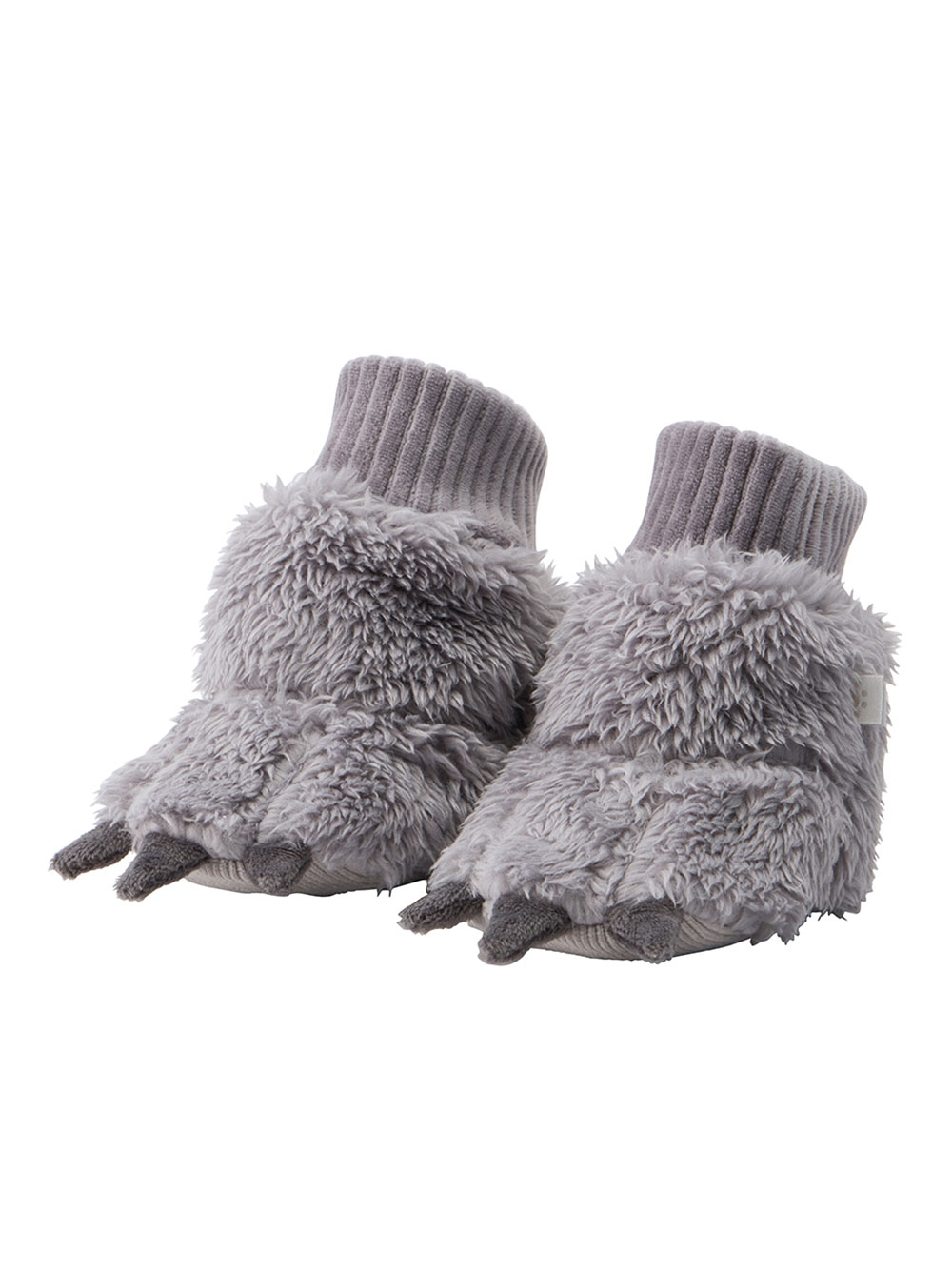 ベビーシューズ・ファーストシューズ・ベビー靴下|【mocmof】ぬいぐるみブーティ|チャコール