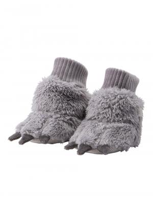 ベビーシューズ・ファーストシューズ・ベビー靴下|【mocmof】ぬいぐるみブーティ|チャコール