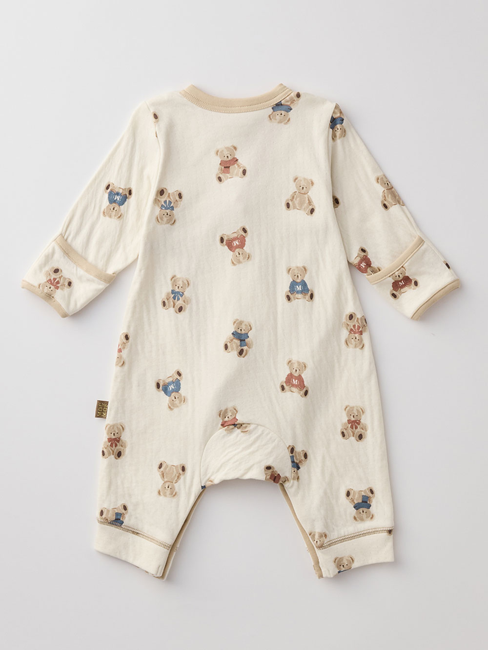 ロンパース・カバーオール|【mocmof】テディベア柄かんたんロンパース