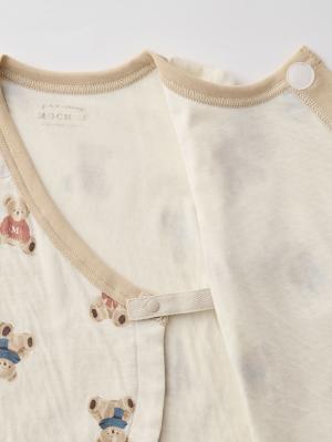ロンパース・カバーオール|【mocmof】テディベア柄かんたんロンパース