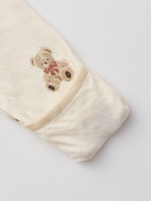 ロンパース・カバーオール|【mocmof】テディベア柄かんたんロンパース