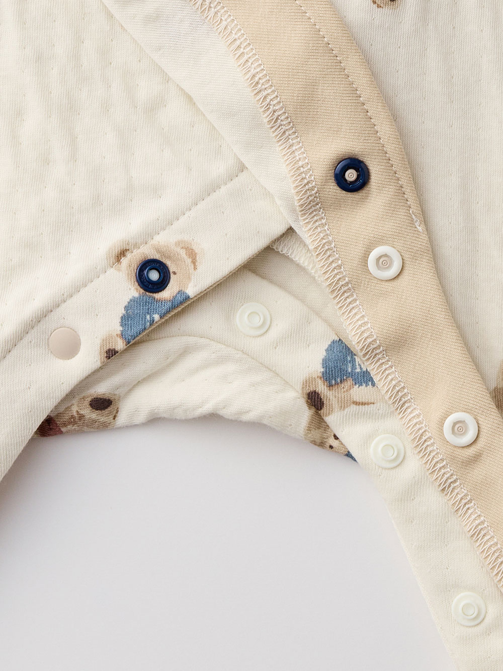 ロンパース・カバーオール|【mocmof】テディベア柄かんたんロンパース