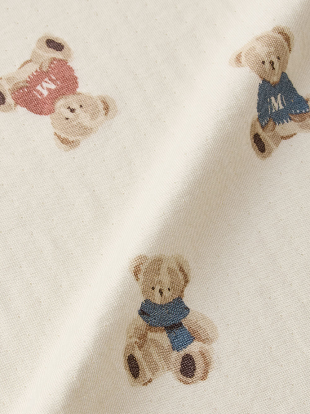 ロンパース・カバーオール|【mocmof】テディベア柄かんたんロンパース