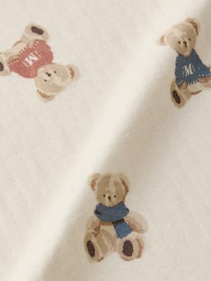 ロンパース・カバーオール|【mocmof】テディベア柄かんたんロンパース