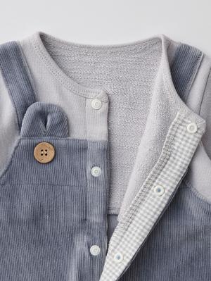 ロンパース・カバーオール|【mocmof】サロペット重ね着風カバーオール