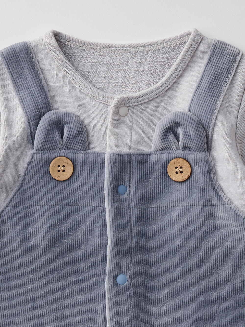 ロンパース・カバーオール|【mocmof】サロペット重ね着風カバーオール