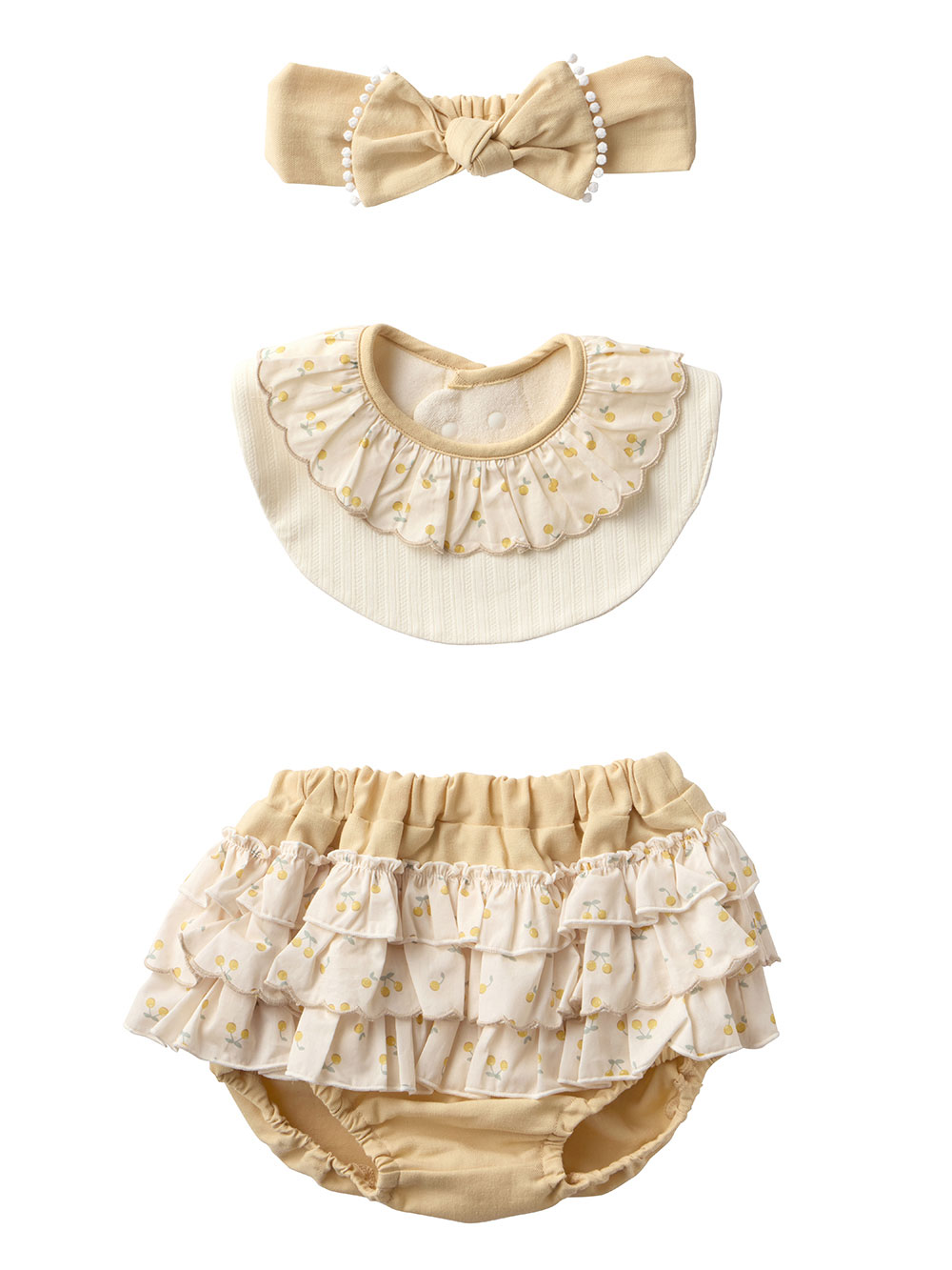 スタイ（よだれかけ）|【mocmof】女の子おめかしギフトセット|イエロー