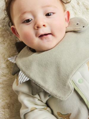 スタイ（よだれかけ）|【mocmof】恐竜スタイ|ライトグリーン