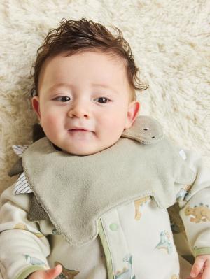 スタイ（よだれかけ）|【mocmof】恐竜スタイ|ライトグリーン