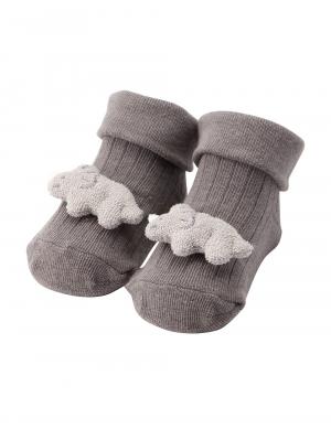 ベビーシューズ・ファーストシューズ・ベビー靴下|【mocmof】恐竜ベビーソックス|ライトグレー