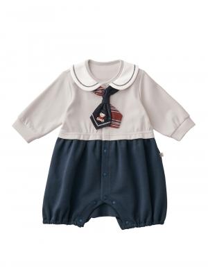 ロンパース・カバーオール|【mocmof】ロイヤルベアおめかしロンパース|ネイビー