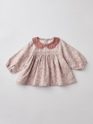 ベビー ワンピース|【cotocotto】花柄起毛ミルキースーツ|ピンク