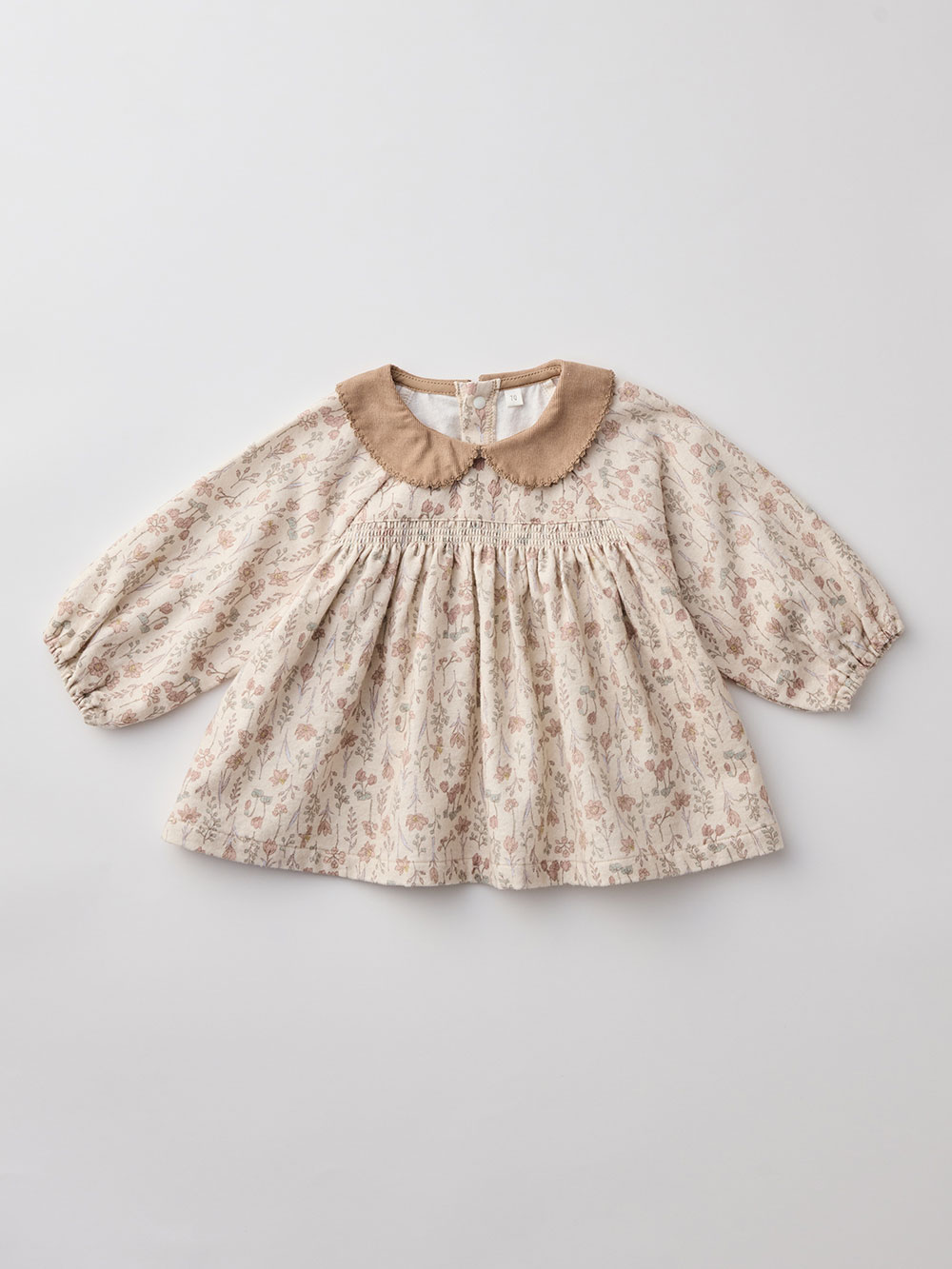 ベビー ワンピース|【cotocotto】花柄起毛ミルキースーツ|アイボリー