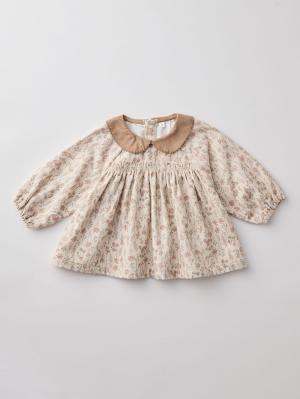 ベビー ワンピース|【cotocotto】花柄起毛ミルキースーツ|アイボリー