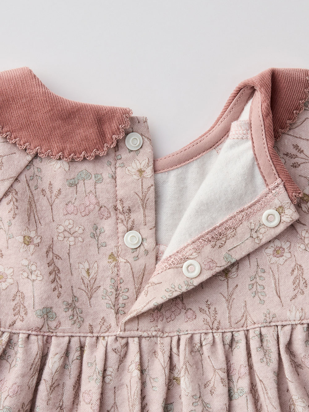 ベビー ワンピース|【cotocotto】花柄起毛ミルキースーツ
