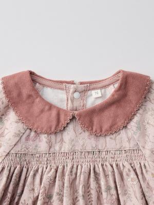 ベビー ワンピース|【cotocotto】花柄起毛ミルキースーツ