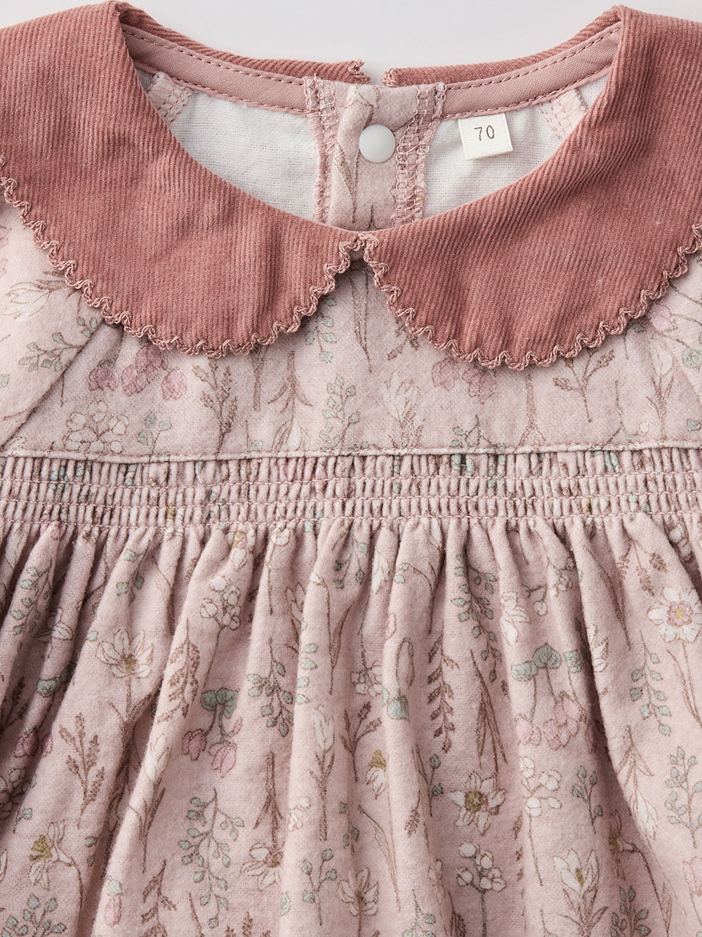 ベビー ワンピース|【cotocotto】花柄起毛ミルキースーツ