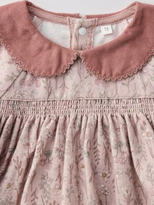 ベビー ワンピース|【cotocotto】花柄起毛ミルキースーツ