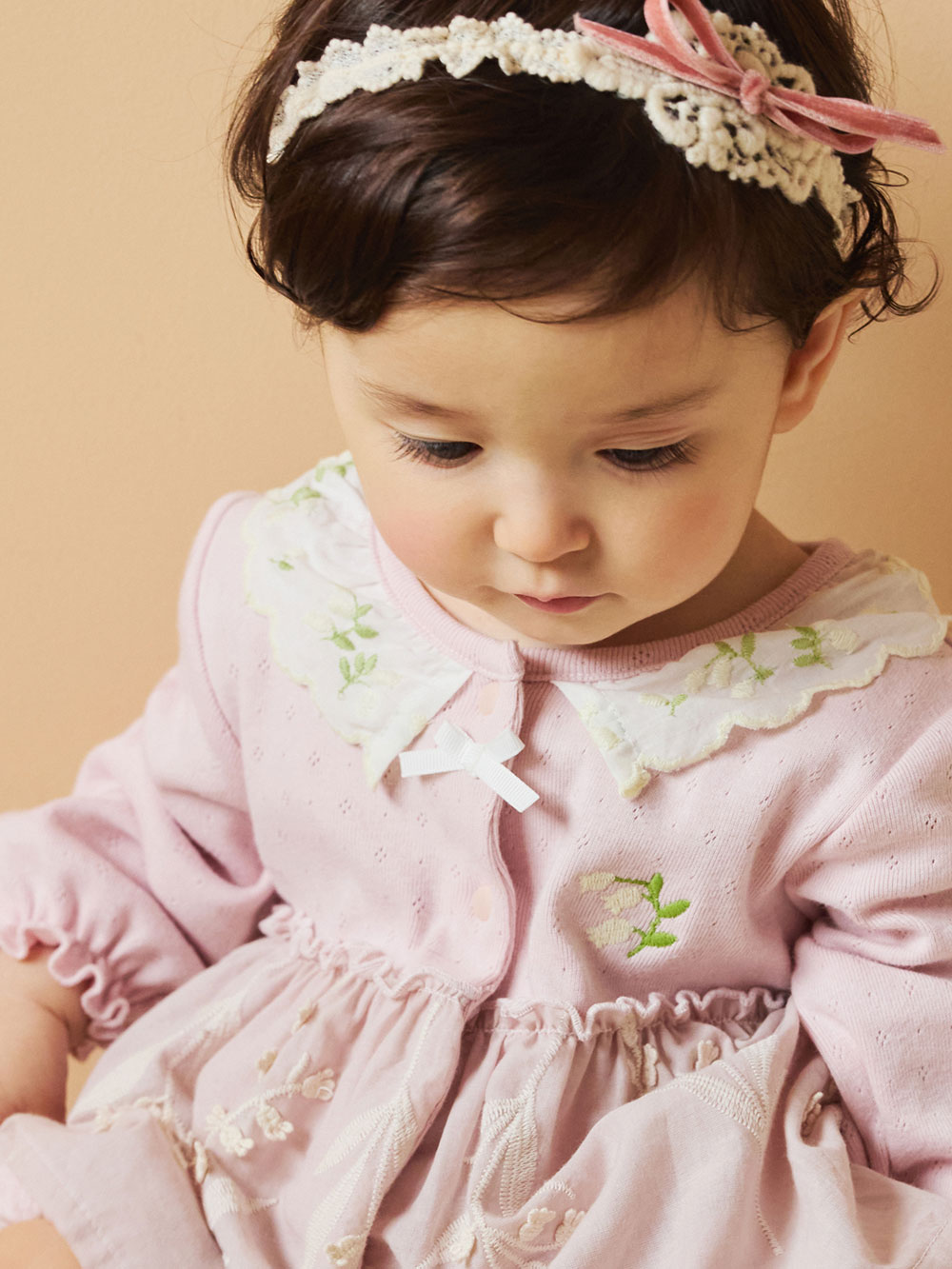 ロンパース・カバーオール|【Little s.t. by s.t.closet】すずらん刺繍カバーオール|ラベンダー