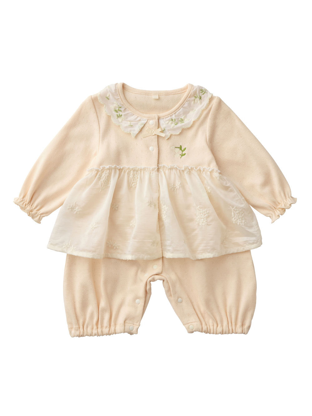 ロンパース・カバーオール|【Little s.t. by s.t.closet】すずらん刺繍カバーオール|アイボリー