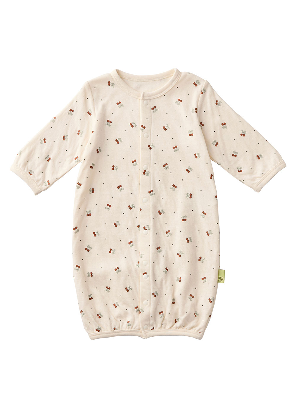 ツーウェイオール（2WAYオール）|【MAKE YOUR DAY】総柄接結２WAYオール|さくらんぼ柄