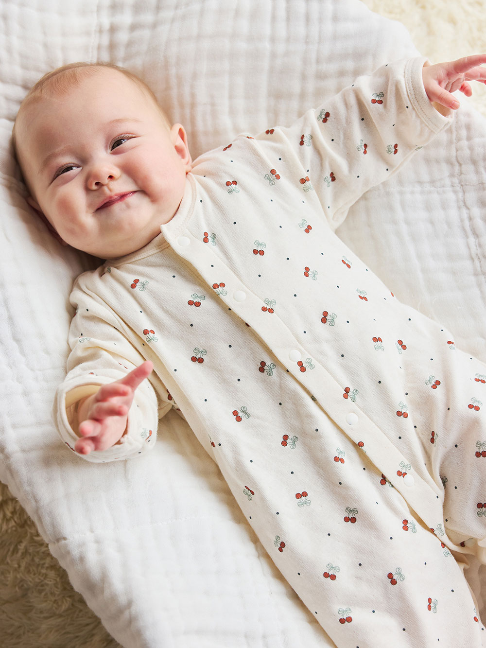 ツーウェイオール（2WAYオール）|【MAKE YOUR DAY】総柄接結２WAYオール|さくらんぼ柄