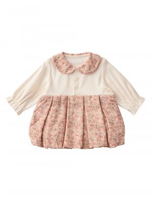 ロンパース・カバーオール|【MAKE YOUR DAY】花柄バルーンロンパース|ピンク