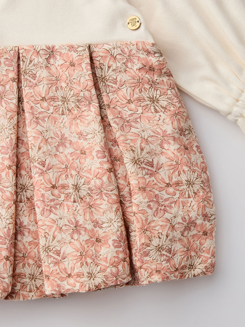 ロンパース・カバーオール|【MAKE YOUR DAY】花柄バルーンロンパース