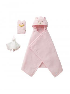 赤ちゃん お風呂・ベビースキンケア|【ミキハウス】無撚糸バスポンチョセット