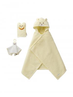 赤ちゃん お風呂・ベビースキンケア|【ミキハウス】無撚糸バスポンチョセット