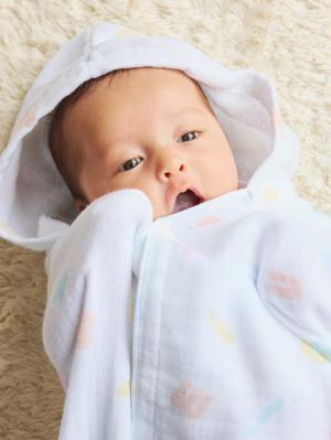 赤ちゃん お風呂・ベビースキンケア|【ミキハウス】ガーゼバスポンチョセット