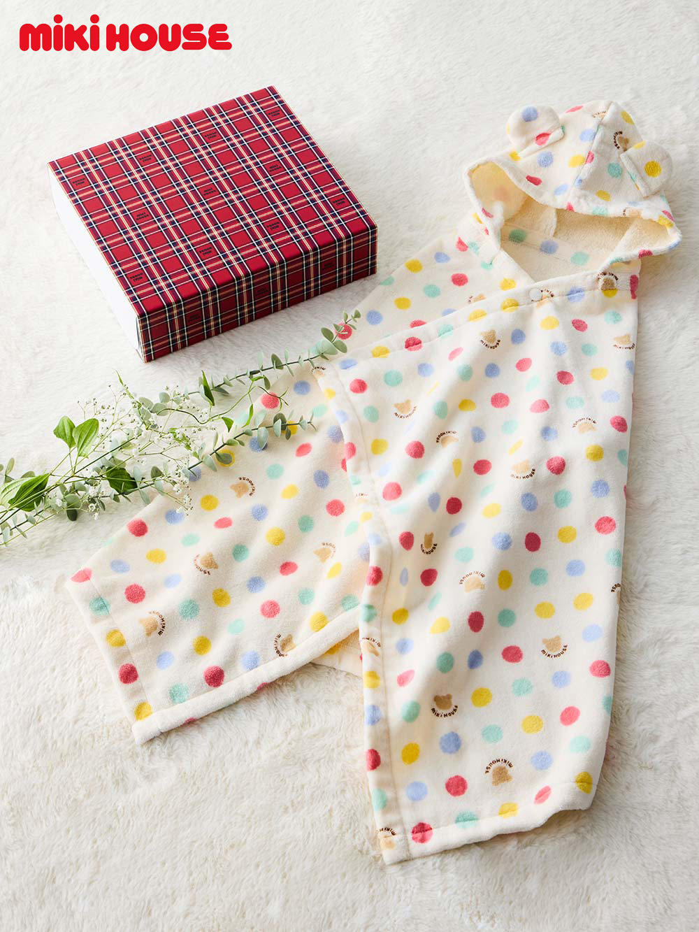 赤ちゃん お風呂・ベビースキンケア|【ミキハウス】バスポンチョ|マルチ