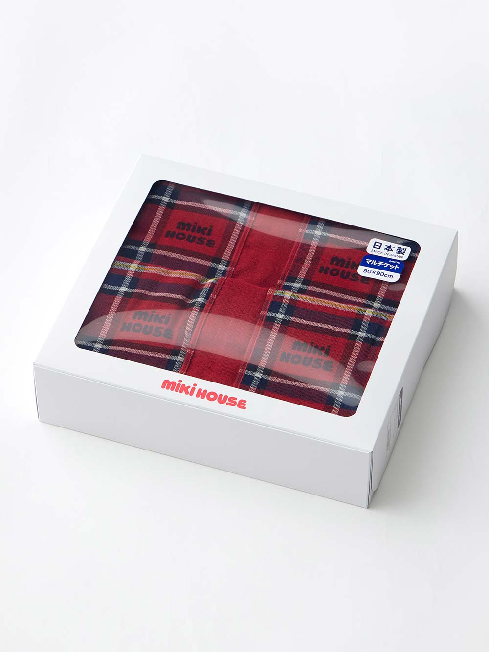 ベビー ブランケット・タオルケット|【ミキハウス】マルチケット|レッド