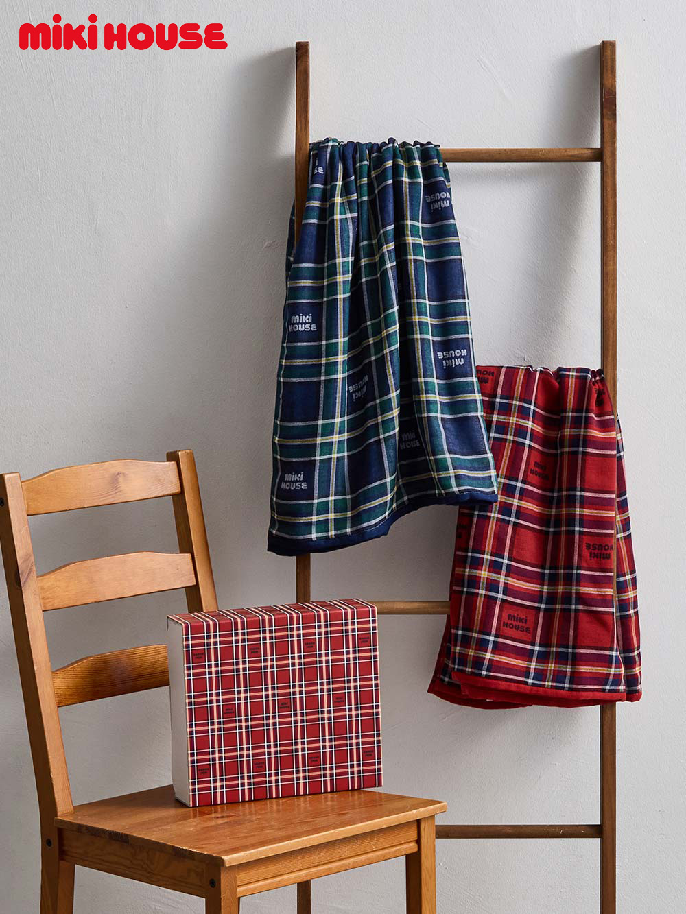 ベビー ブランケット・タオルケット|【ミキハウス】マルチケット|レッド