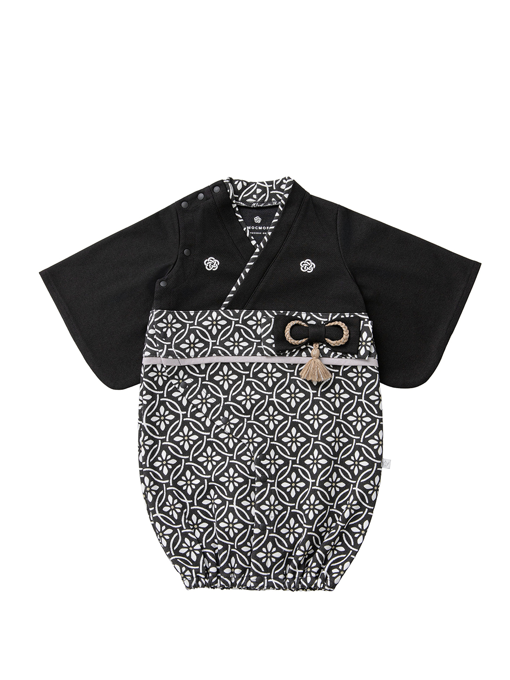ツーウェイオール（2WAYオール）|【mocmof】お宮参り着物２WAYオール|ブラック