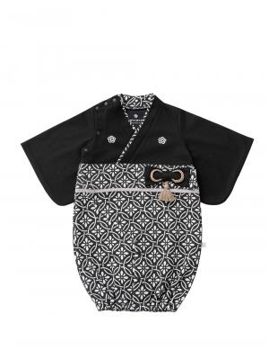 ツーウェイオール（2WAYオール）|【mocmof】お宮参り着物２WAYオール|ブラック