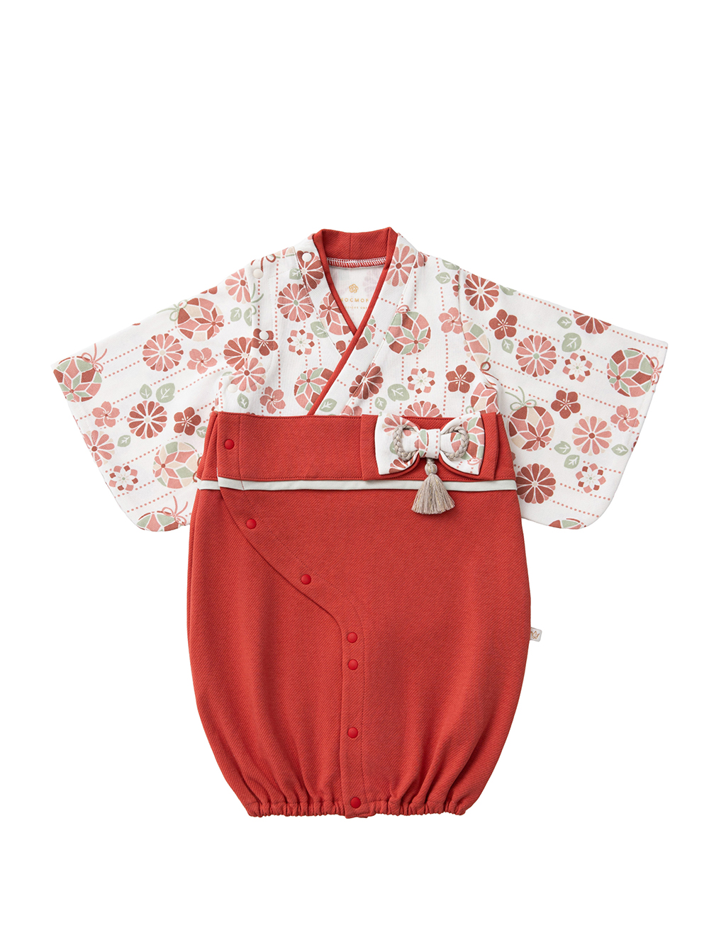 ツーウェイオール（2WAYオール）|【mocmof】お宮参り着物２WAYオール|レッド