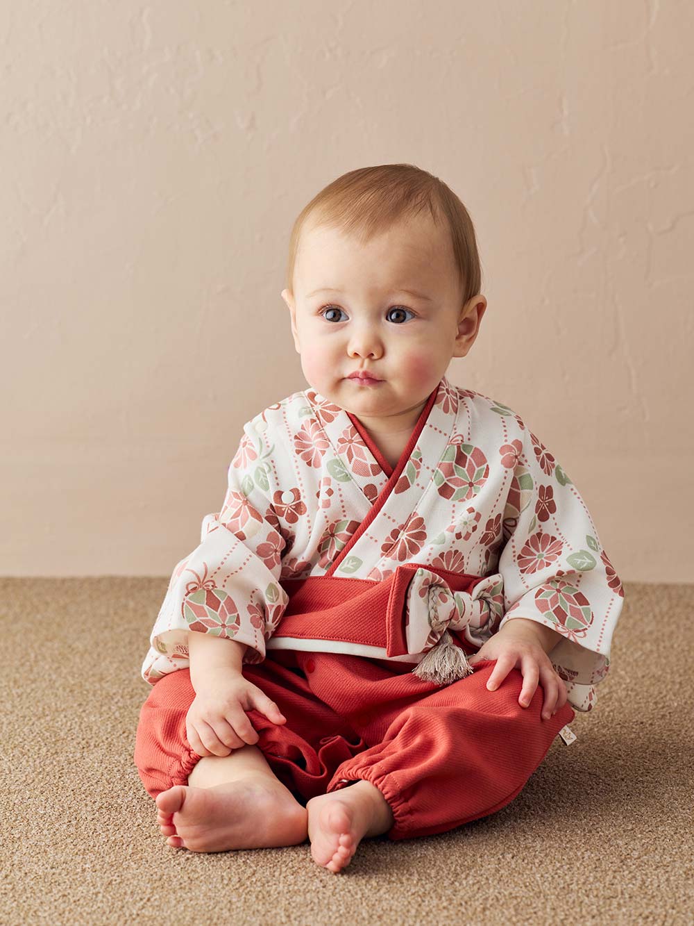 ツーウェイオール（2WAYオール）|【mocmof】お宮参り着物２WAYオール|レッド