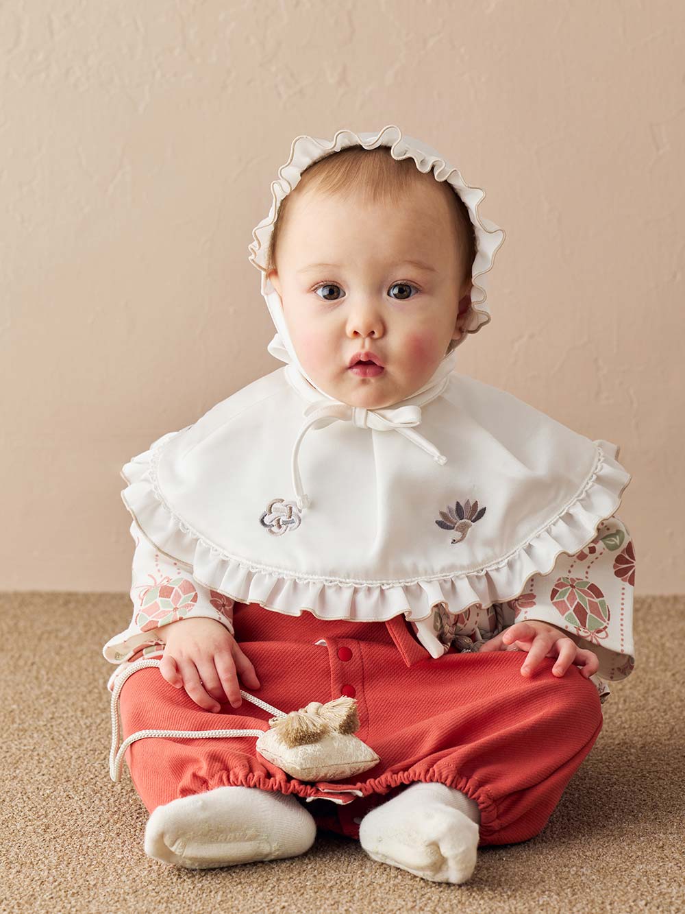 スタイ（よだれかけ）|【mocmof】お宮参りスタイ3点セット|ホワイト