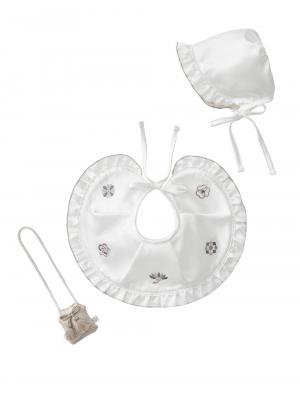 スタイ（よだれかけ）|【mocmof】お宮参りスタイ3点セット|ホワイト