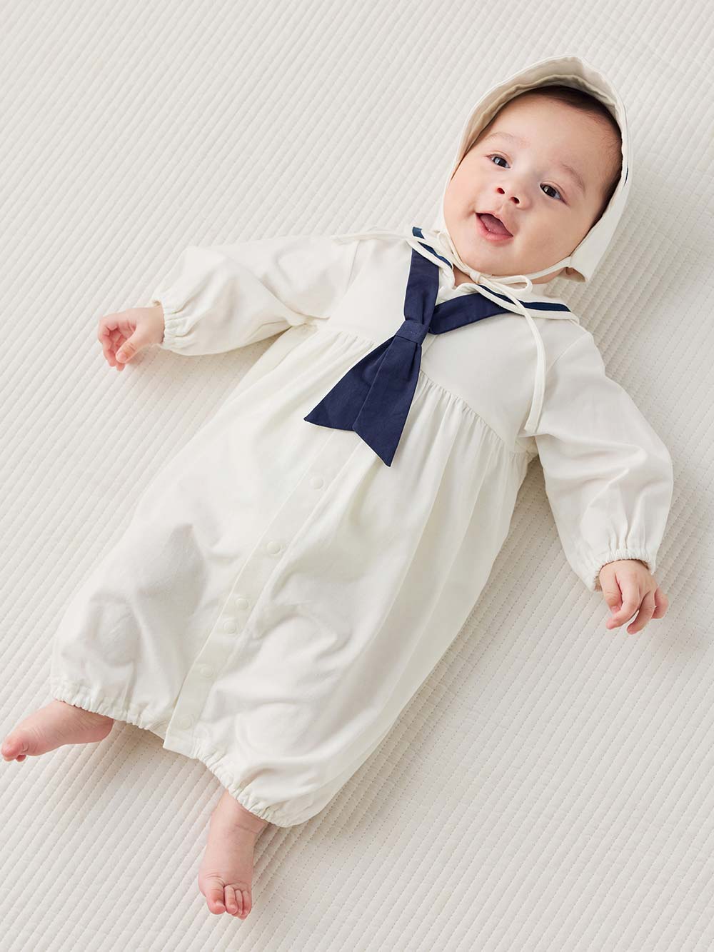 セレモニードレス|【MAKE YOUR DAY】セーラー セレモニードレス＆ボウシ セット|オフホワイト