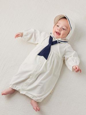 セレモニードレス|【MAKE YOUR DAY】セーラー セレモニードレス＆ボウシ セット|オフホワイト