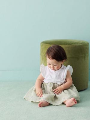 ロンパース・カバーオール|【MAKE YOUR DAY】シアーフラワーロンパース|ミント