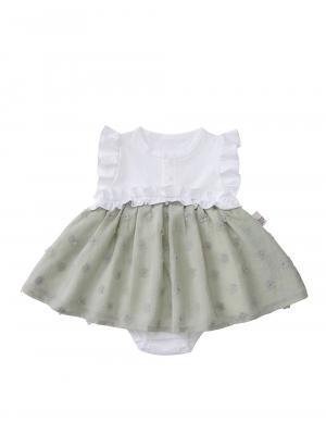 ロンパース・カバーオール|【MAKE YOUR DAY】シアーフラワーロンパース|ミント