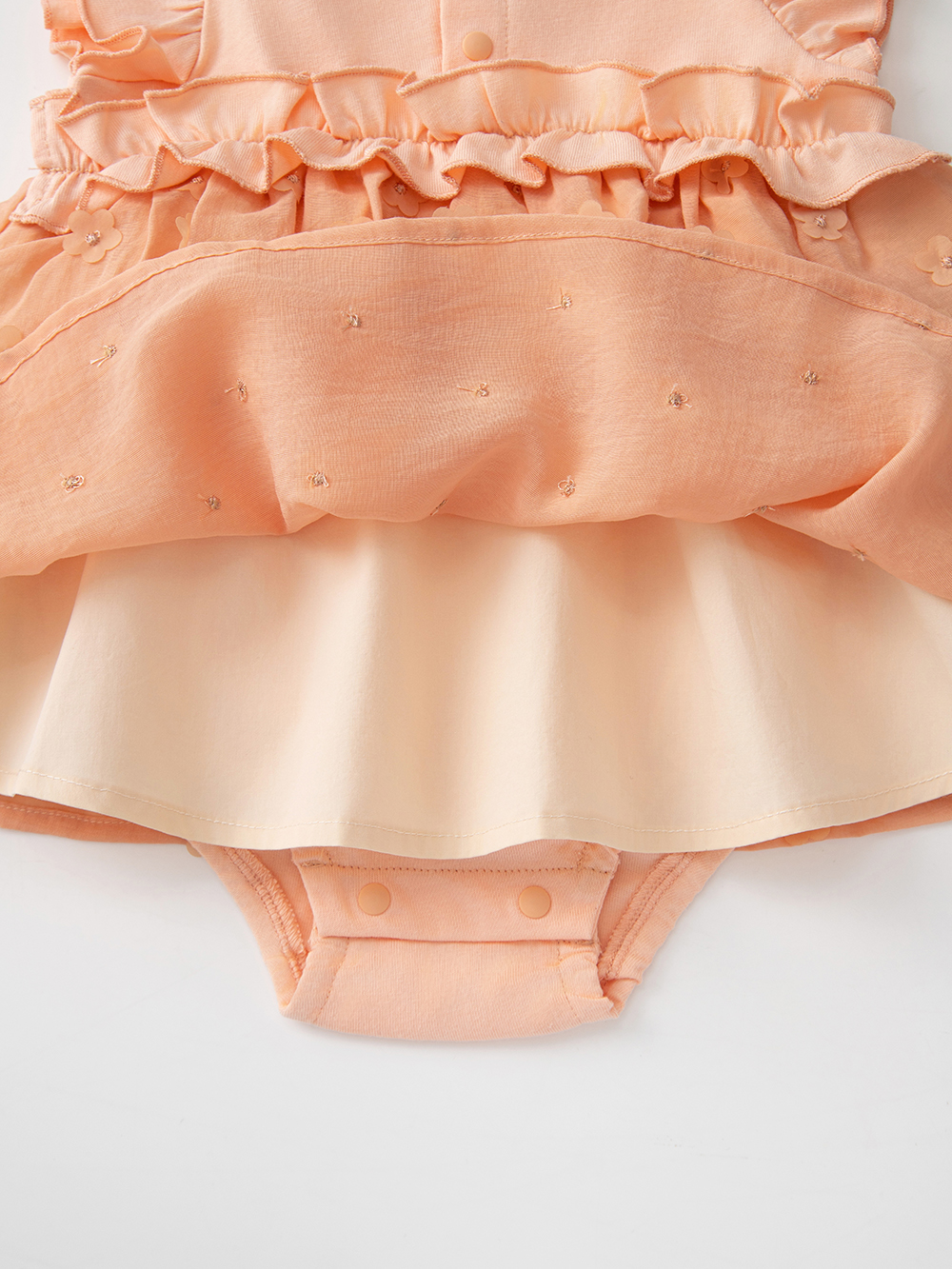 ロンパース・カバーオール|【MAKE YOUR DAY】シアーフラワーロンパース