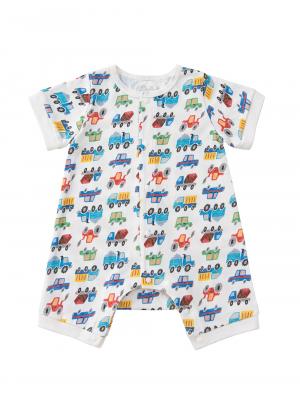 ロンパース・カバーオール|【La Stella】ガーゼ天竺くるま柄ロンパース|車柄