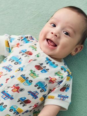 【La Stella】ガーゼ天竺くるま柄ロンパース51819