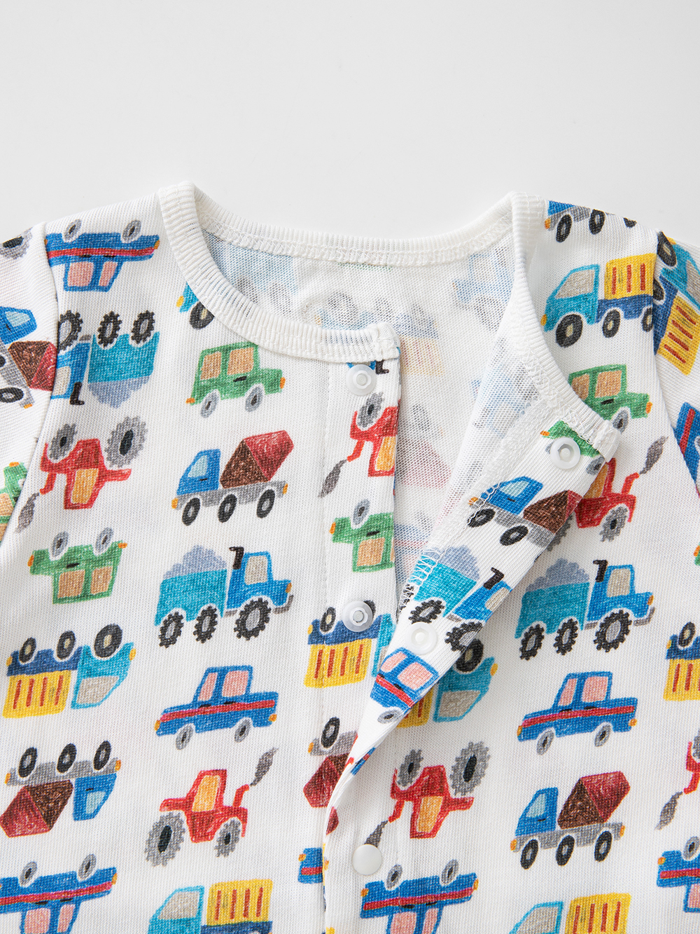 ロンパース・カバーオール|【La Stella】ガーゼ天竺くるま柄ロンパース