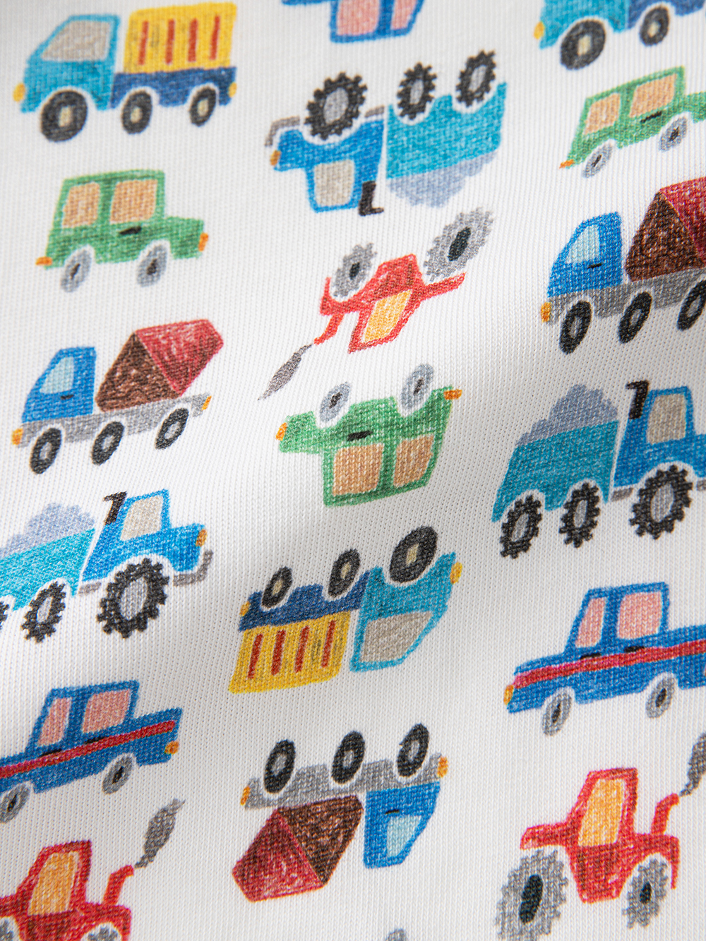 ロンパース・カバーオール|【La Stella】ガーゼ天竺くるま柄ロンパース