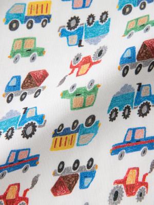 ロンパース・カバーオール|【La Stella】ガーゼ天竺くるま柄ロンパース